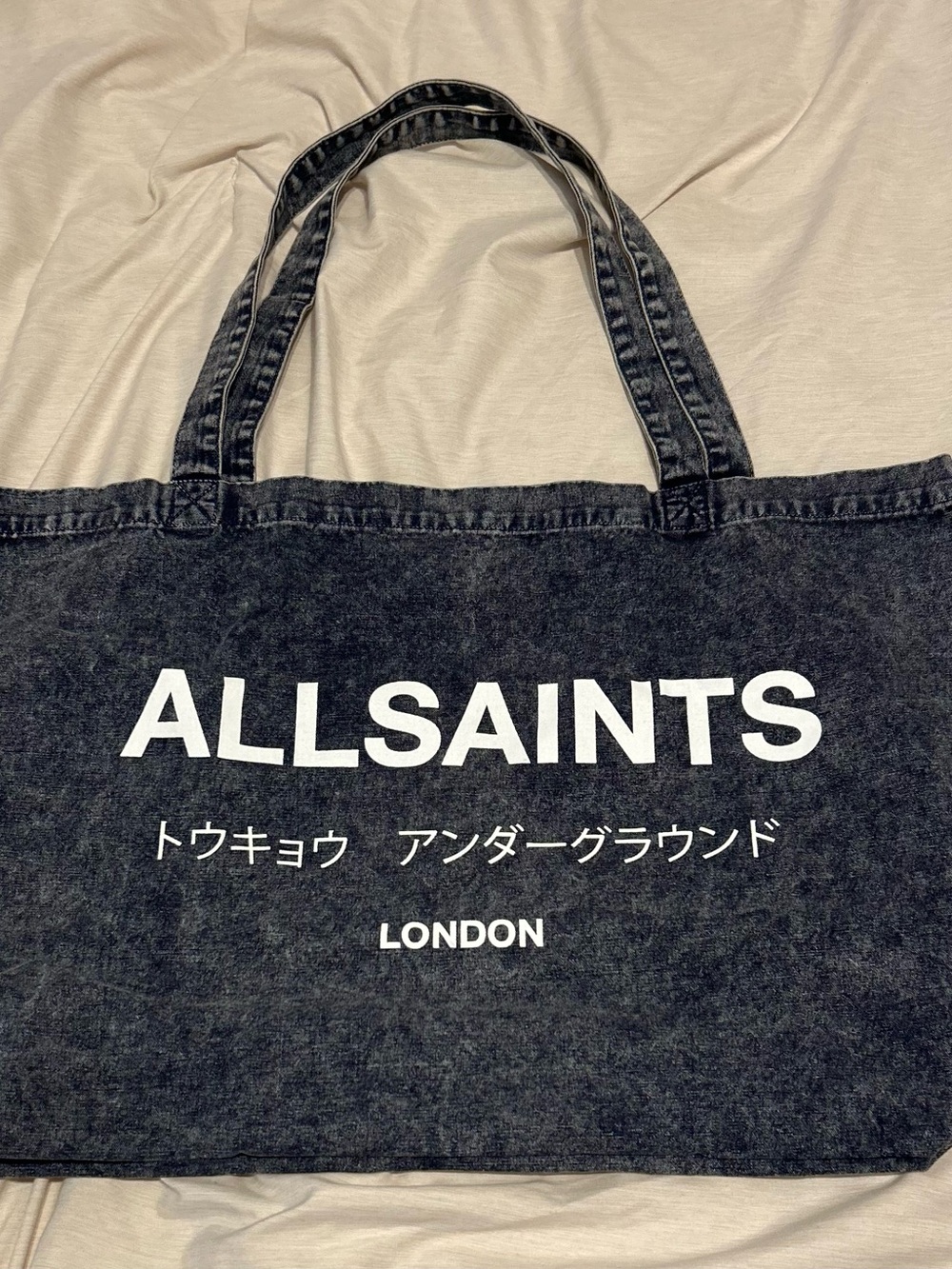 ALLSAINTS Denim colored Logo Tote Bag